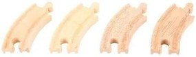 Bigjigs - Комплект от 4 дървени къси ЖП релси - Извити