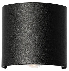 Външна стенна лампа черна с LED 2-светлина IP54 - Silly
