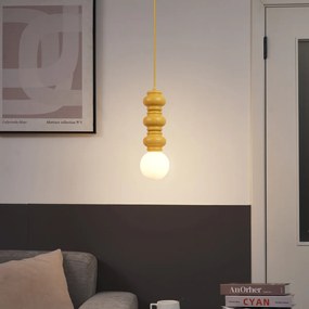 Ретро висящ лампа горчично жълта с матирано стъкло - Феде