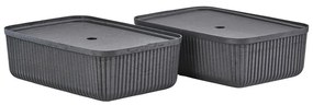 Черни кутии за съхранение в комплект 2 бр. с капаци 48x32x20,5 cm Pulp – Zone