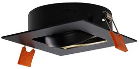 Модерен смарт вграден прожектор черен вкл. WiFi GU10 - Artemis