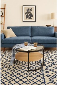 Черна/в естествен цвят кръгла масичка за кафе от декор от дъб ø 68 cm Zanu – Bonami Essentials