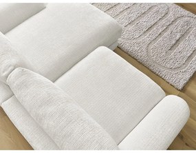 Бял шенилов ъглов диван (десен ъгъл) Leonore – Bobochic Paris