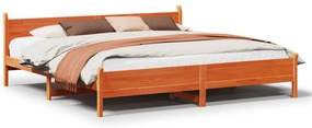 855584 vidaXL Рамка за легло без матрак, восъчнокафяв, 180x200 см, бор масив