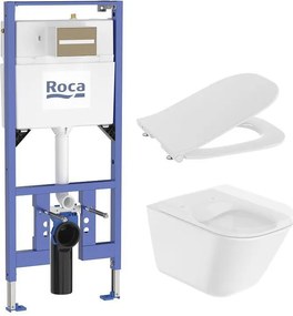 Комплект за WC Duplo S 135 mm 4 в 1 The Gap Square Rimless Compact (бутон по избор) (A8900A902E + A34647A000 + A801732001)