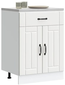 853727 vidaXL Кухненски шкаф Lucca Бяла инженерна дървесина