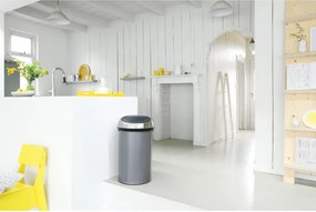 Кош за боклук Brabantia Touch Bin 647249, 60 л, Плавно и безшумно отваряне, Сив