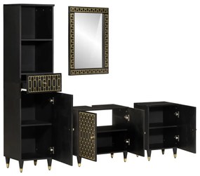 3206327 vidaXL Комплект мебели за баня, 4 части, масивна мангова дървесина