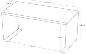 Метален допълнителен рафт в бял и естествен цвят 30,5x14 cm Tosca – YAMAZAKI