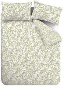 Зелено двойно удължено спално бельо 230x220 cm Sorrel Leaves – Catherine Lansfield
