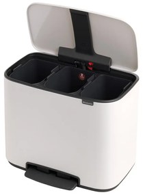 Бяло стоманено кошче за боклук за рециклиране с педал 33 l Bo – Brabantia