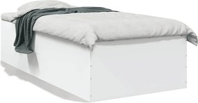 3280958 vidaXL Рамка за легло, бяла 100x200 см, масивно дърво