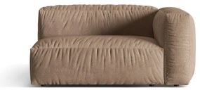 Светлокафяв кадифен модул за диван (десен ъгъл) Martina – Micadoni