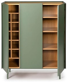 Зелен висок скрин от декор от дъб 95x120 cm Arista – Teulat