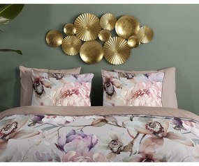 Сиво-кафяво единично удължено спално бельо от памучен сатен 140x220 cm Colinda – Descanso