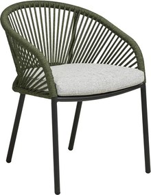 Зелен градински стол метален/подплатен Novella – House Nordic