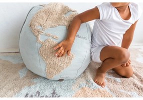 Син/бежов детски пуф World Map – Lorena Canals