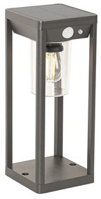 Външна подова лампа тъмно сива 25 см с димираща светлина и сензор на слънчева енергия - Sonne