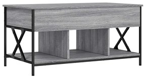 845339 vidaXL Кафе маса, сив сонома, 100x55x50 см, инженерно дърво и метал