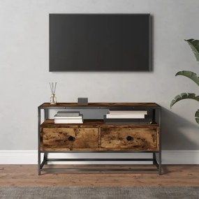 826312 vidaXL ТВ шкаф, опушен дъб, 80x35x45 см, инженерно дърво