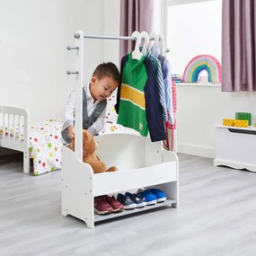 GINGER HOME Дървен щендер за дрехи WHITE/GREY