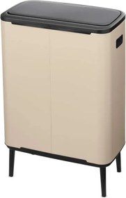 Кош за боклук Brabantia Bo Touch Hi 1010457, 60 л, Странични отвори за пренасяне, Регулируеми крака, Бежов