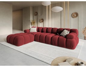 Червен ъглов диван от кадифе Bellis - Micadoni Home