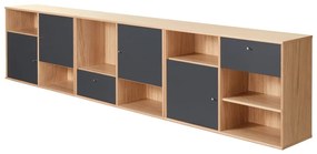 Черен нисък скрин от дъб 267x61 cm Mistral - Hammel Furniture