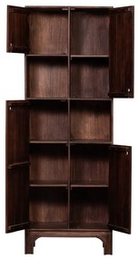 Тъмнокафяво шкафче от масивно манго 75x210x45 cm Staes – WOOOD