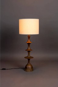 Кафяво-кремава настолна лампа с текстилен абажур (височина 90 cm) Cath – Dutchbone