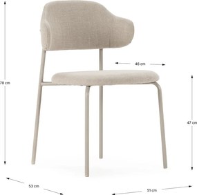 Кремави трапезни столове в комплект от 4 бр. Adriel – Marckeric