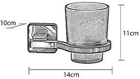 Поставка за четка за зъби TEKNO TEL MG-374B с чашка матирано с черно