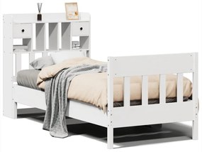 3323270 vidaXL Рамка за легло без матрак, бял, 90x200 см, бор масив