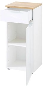 Дъбов нисък шкаф за баня в бял\естествен цвят 39x86 cm Pescara - Germania