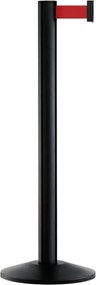 Черна ограничителна стойка с лента HORECANO h91cm HC-981266