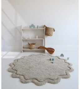 Бежов ръчно изработен памучен кръгъл килим подходящ за пране ø 110 cm Sweet April Lin – Nattiot