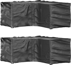 3155369 vidaXL Покривала за ъглови градински мебели 2 бр 12 капси 185x185x90см