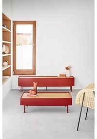 Червена маса за телевизор от декор от дъб 180x45 cm Arista – Teulat
