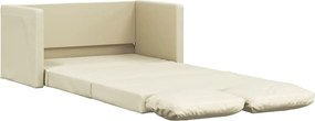 353974 vidaXL Подов разтегателен диван 2-в-1 кремав 112x174x55 см еко кожа