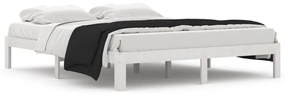 810376 vidaXL Рамка за легло, бяла, бор масив, 160х200 см