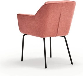 Розов тапициран трапезен стол с подлакътници Sadira – Teulat