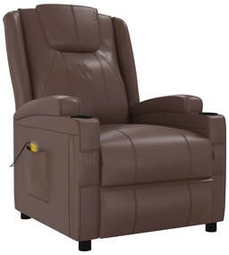 321313 vidaXL Електрически стол, кафяв, изкуствена кожа