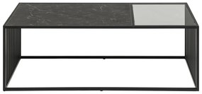 Черна масичка за кафе със стъклен плот 60x120 cm Strington - Actona