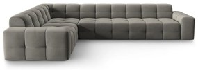 Ъглов диван от сиво кадифе (ляв ъгъл) Kendal - Micadoni Home