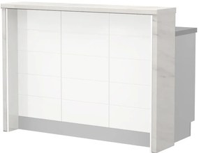 Островна кухненска пейка Hudson-Length: 135 cm.-White-White Marble