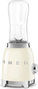 Блендер Smeg PBF01CREU, 300W, 2x 600 мл, 20000-24000 об/мин, Противоплъзгаща основа, Без BPA, Неръждаема стомана, Крема
