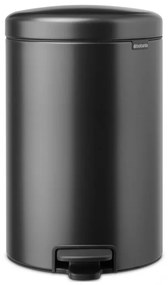 Кош за боклук с педал Brabantia NewIcon 1008846, 20 л, Плавно затваряне, Противоплъзгаща основа, Тъмносив