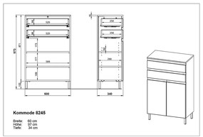 Бял шкаф за баня 60x97 cm Salinas - Germania