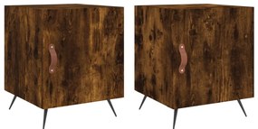 827511 vidaXL Нощни шкафчета 2 бр опушен дъб 40x40x50 см инженерно дърво