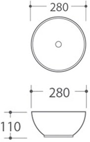 Бяла керамична кръгла мивка ø 28 cm Aster – Sapho